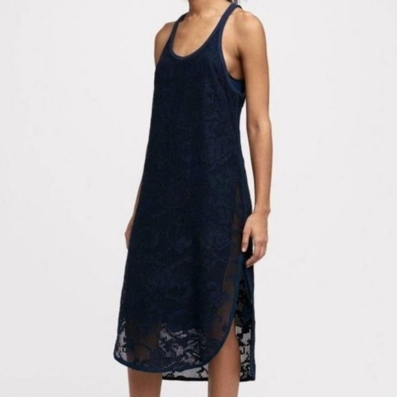 rag & bone Dresses & Skirts - Rag & Bone Stella Mesh Lace Navy Midi Dress Size Medium.